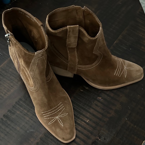 DV by Dolce Vita Tan Suede Ankle Booties - Picture 8 of 12